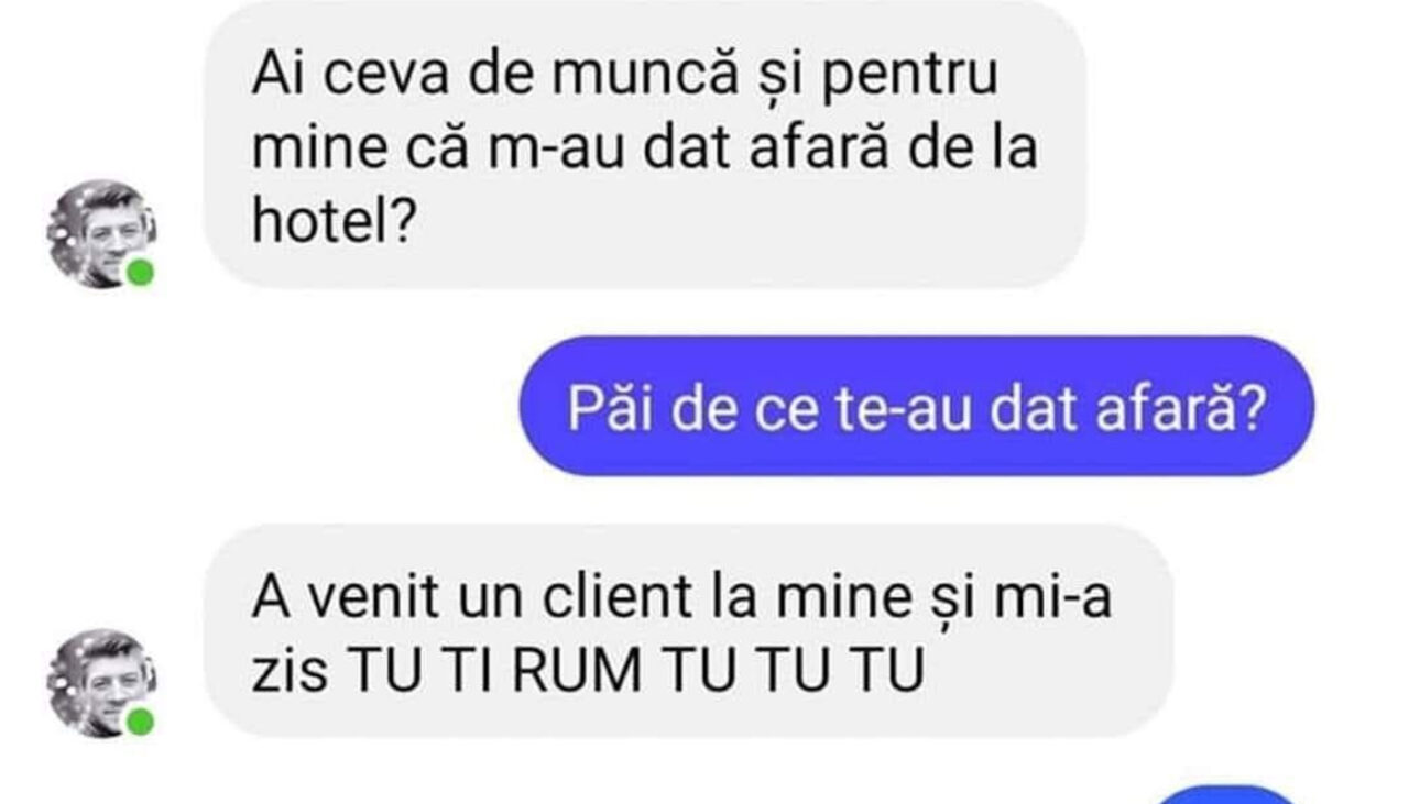 Bancul de miercuri | „TU TI RUM TU TU TU”