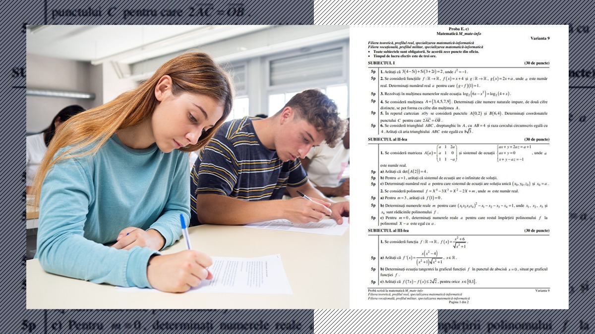 Bacalaureat 2025 (sesiunea din toamnă) – A fost publicat Baremul de corectare pentru Matematică,  proba obligatorie în funcție de profil