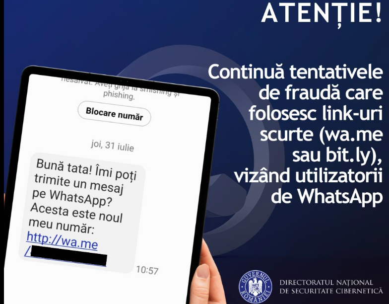 Avertisment asupra tentativelor de fraudă pe WhatsApp