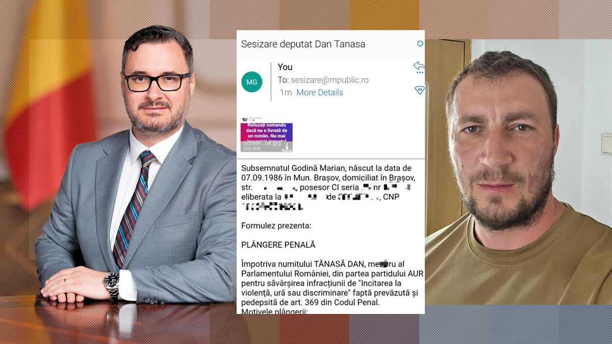 Marian Godină i-a făcut plângere penală deputatului Dan Tănasă(AUR) pentru „incitarea la violenţă, ură sau discriminare”