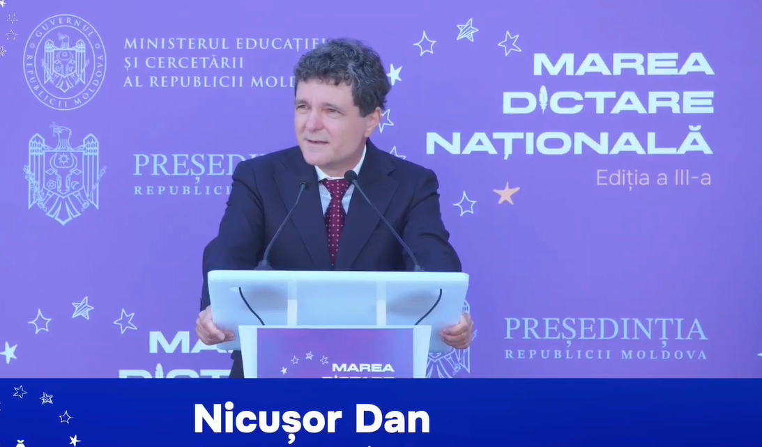Nicuşor Dan, VIZITĂ oficială în Republica Moldova, cu prilejul Zilei Limbii Române. Președintele a participat la „Marea Dictare Naţională”
