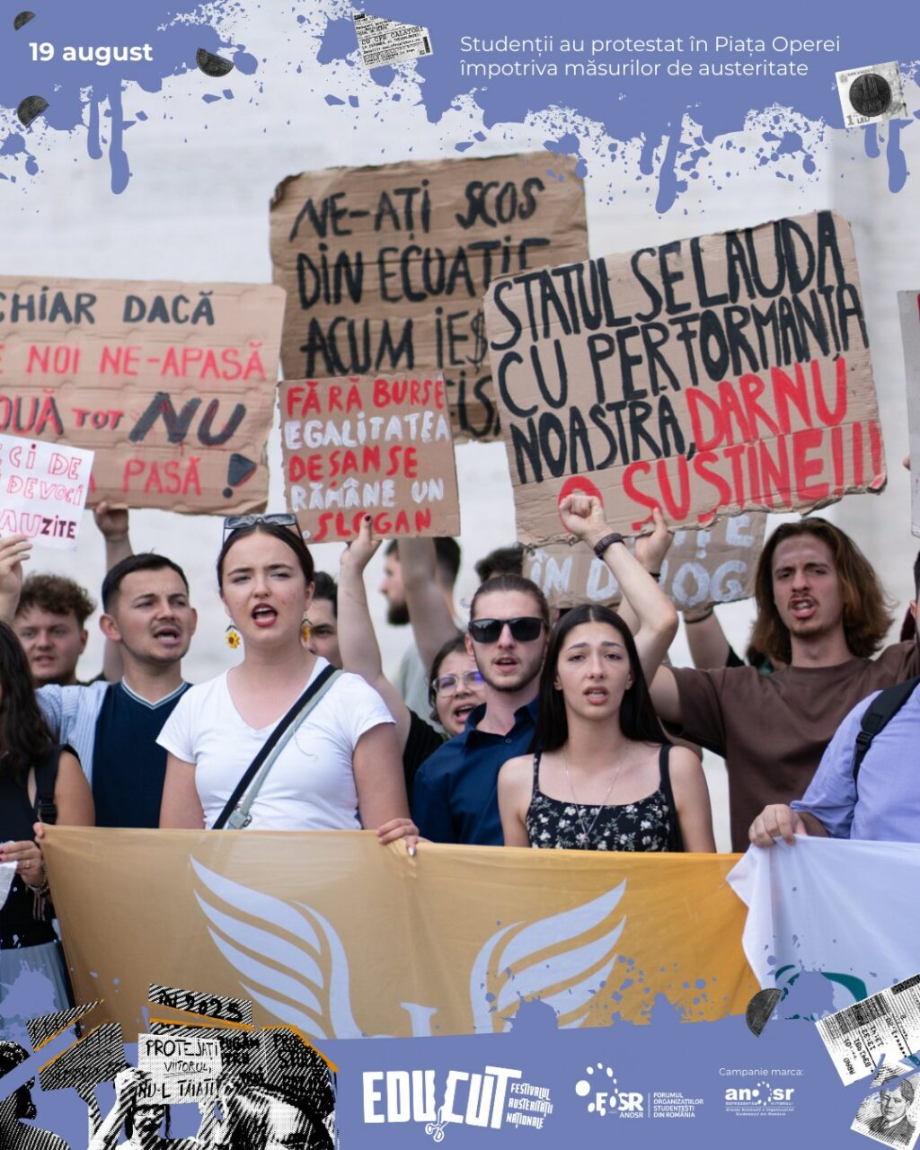 Studenții din Timișoara își vând lucrurile, în stradă. Premierul Ilie Bolojan e chemat de liderii sindicali la dezbatere