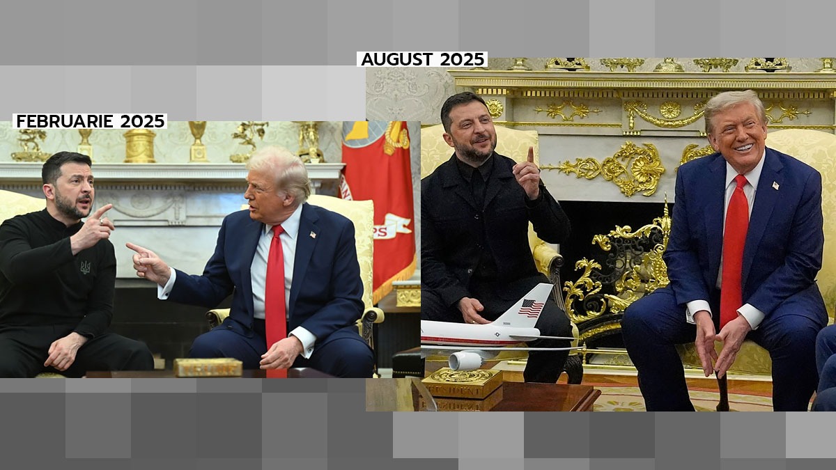 De la bluză la costum. De la Biroul Oval la „Biroul de Aur”. Ce s-a schimbat între Trump și Zelenski din februarie până azi. Un expert traduce fiecare gest