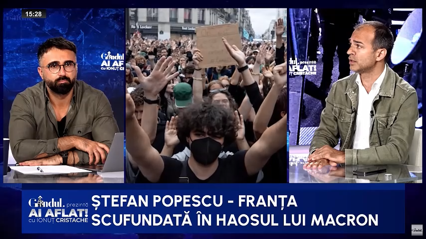 Ștefan Popescu: „Franța e mai mult orientată către intern decât către extern. Guvernul Lecornu va avea mandat limitat. Macron e de VINĂ pentru tot”