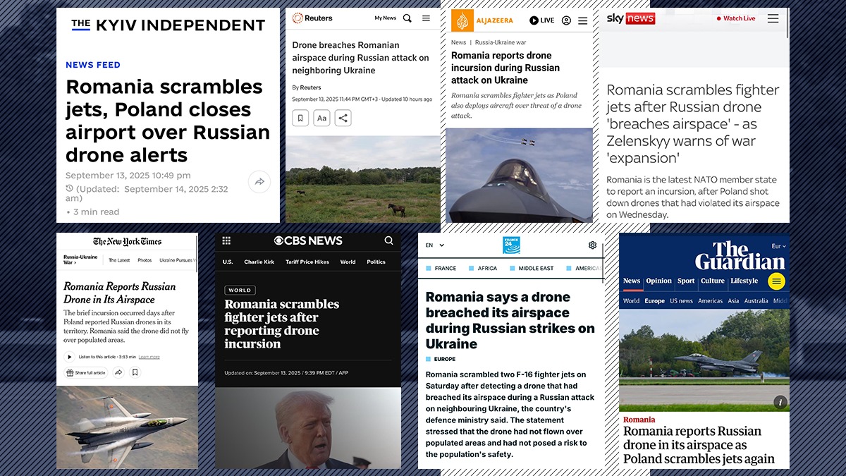 „România, cel mai recent stat NATO care a raportat o incursiune”. Relatările presei internaționale despre drona rusească din spațiul aerian românesc