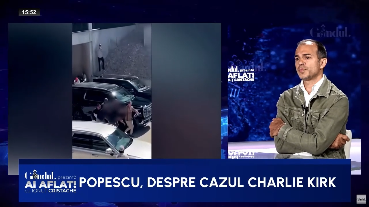 Ștefan Popescu: „Trebuia să se dea un comunicat de condamnare a uciderii lui Charlie Kirk. A fost o GREȘEALĂ a României”