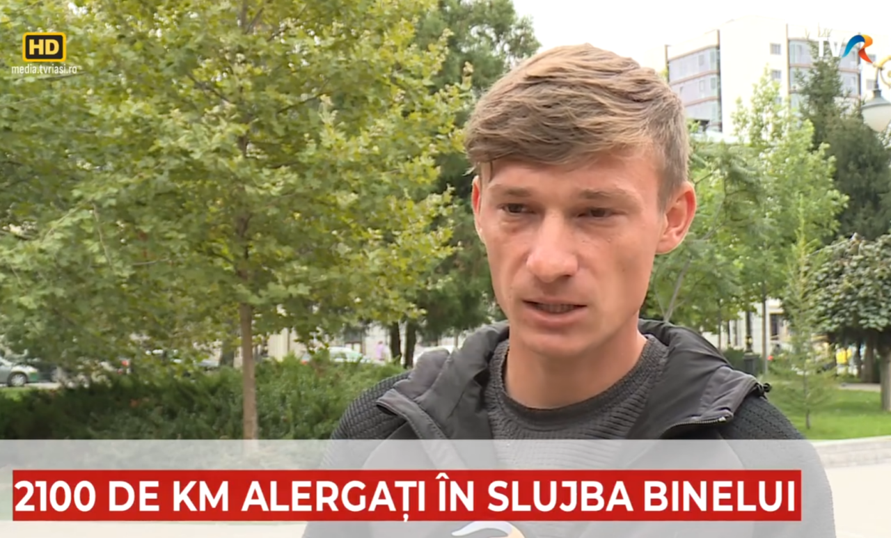 Un ieșean a alergat 2.100 de km în 33 de zile, încercând să strângă bani pentru copiii cu autism, sindromul down și AHDH