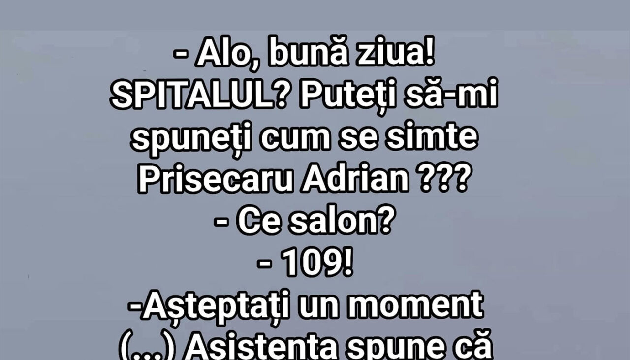 BANCUL ZILEI | Alo, bună ziua! SPITALUL