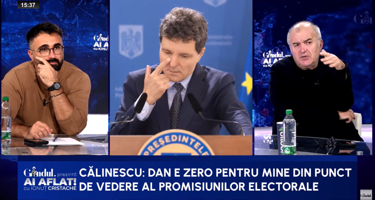 Florin Călinescu: „Nicușor Dan e ZERO pentru mine. Nu mă mai interesează personajul. A mințit într-un moment în care iminent era președinte”