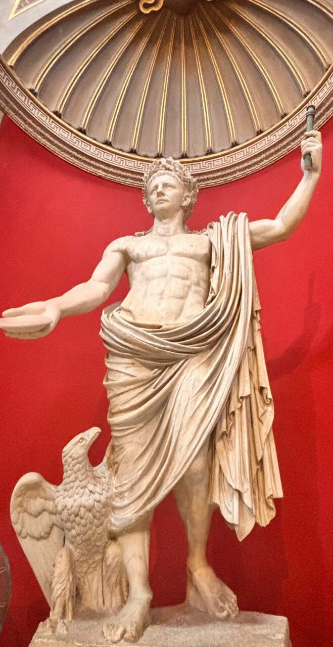 Claudius, împăratul Romei (între anii 41-54 d.Hr.) care a comandat campania de cucerire a Angliei de azi = Muzeul Vaticanului 