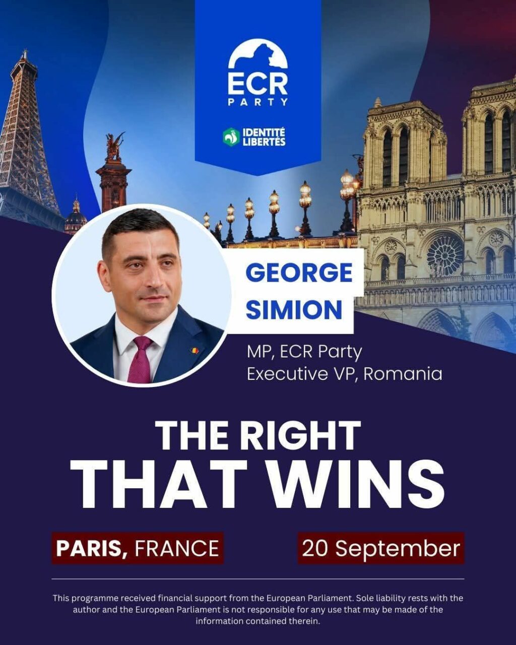 Ce face George Simion la Paris, unde vine la invitația europarlamentarului Marion Maréchal din Grupul Conservatorilor și Reformiștilor Europeni