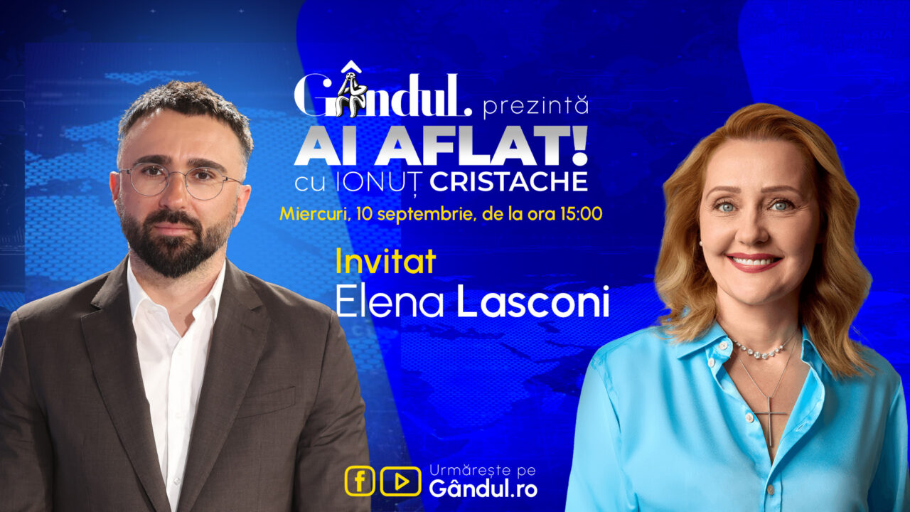 „Ai Aflat! cu Ionuț Cristache” începe miercuri, 10 septembrie, de la ora 15:00, live pe Gândul. Invitată: Elena Lasconi