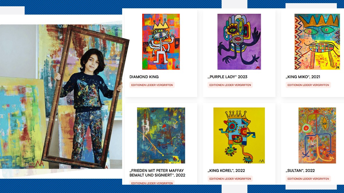 Un băiat de 12 ani expune tablouri abstracte la New York și Viena și le vinde la 30.000 de EURO, însă încasează o alocație lunară de numai 50 de euro