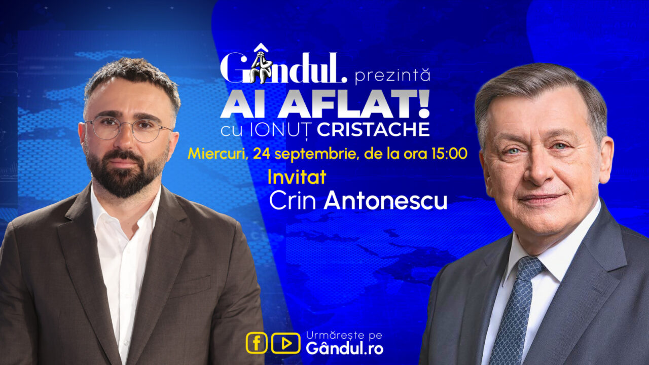 „Ai Aflat! cu Ionuț Cristache” începe miercuri, 24 septembrie, de la ora 15.00, live pe Gândul. Invitat: Crin Antonescu