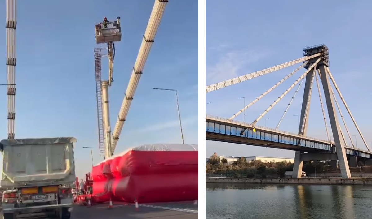 Traficul pe DN39 Constanța – Vama Veche, BLOCAT parțial după ce un protestatar s-a urcat pe podul din Agigea pentru a striga: „Turul 2 înapoi”