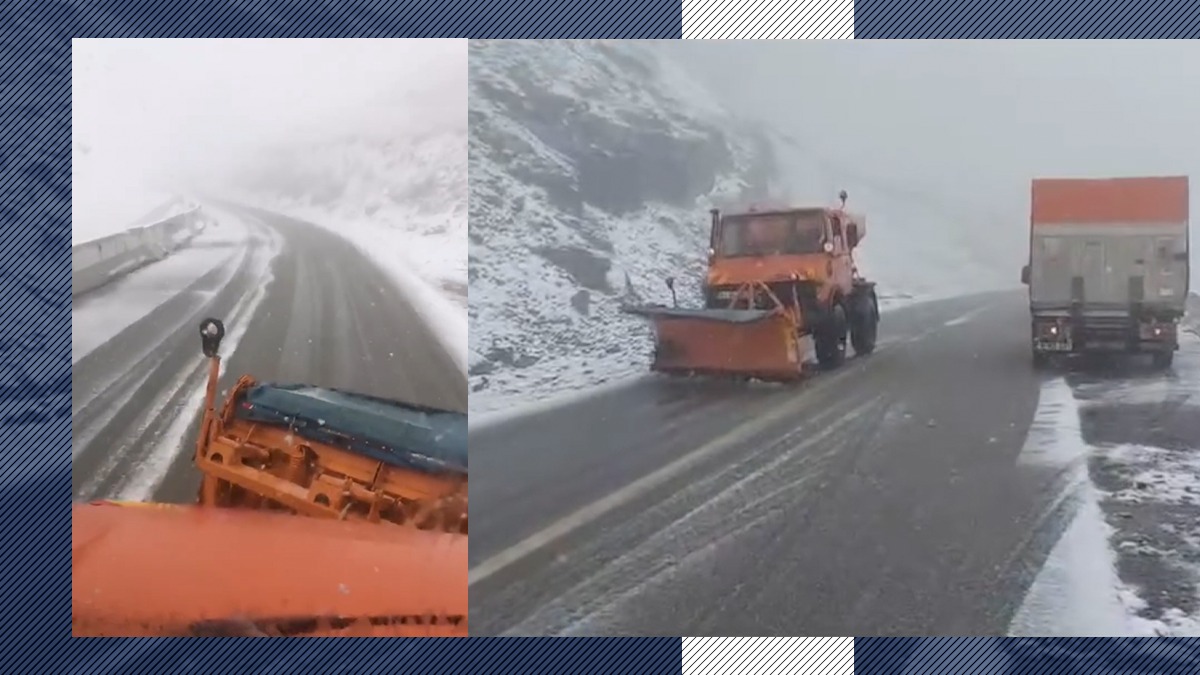 Te uită cum ninge „SEPTEMBRE”. Drumarii intervin pentru dezăpezirea Transalpina