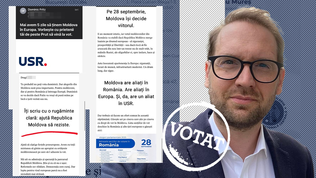 USR se implică direct, fățiș, agresiv în alegerile din Republica Moldova. Bombardează românii cu mailuri și recomandări de vot înainte de alegerile de duminică