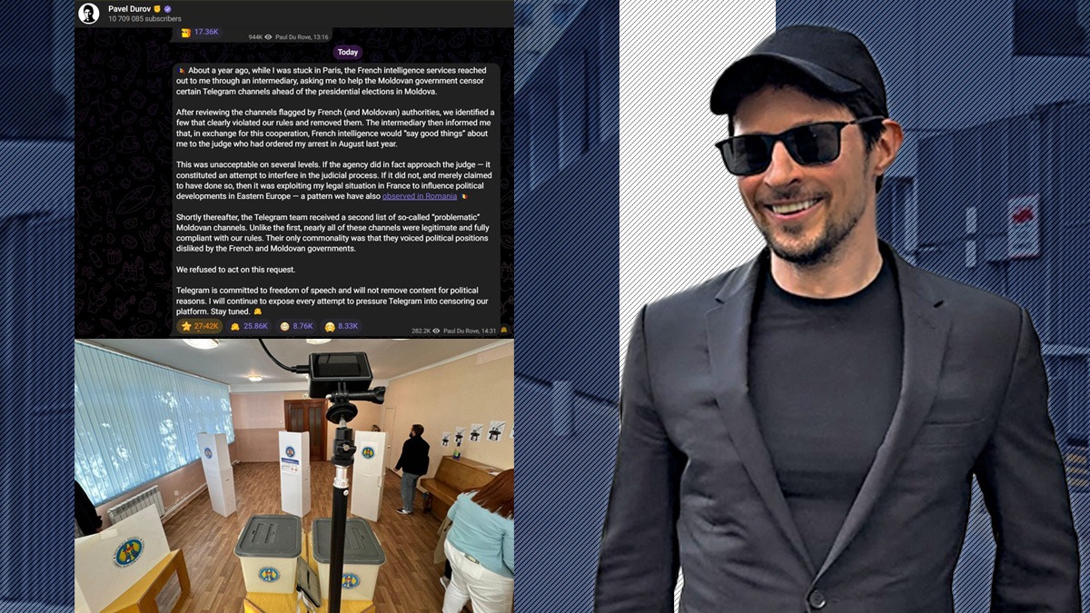 Pavel Durov obtožuje Francijo cenzure kanalov Telegram v Moldaviji med volitvami