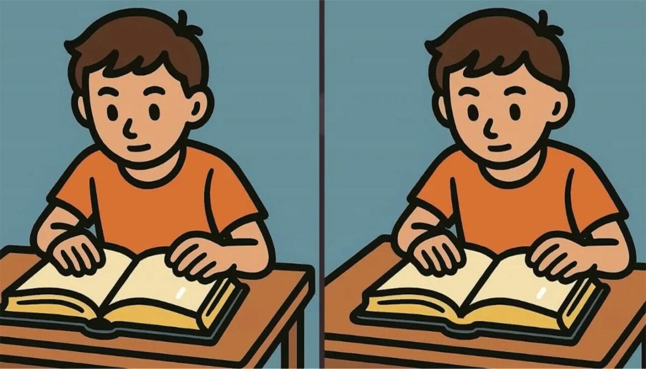 TEST de logică | Găsiți toate cele 3 diferențe dintre acești doi elevi, în maximum 49 de secunde!