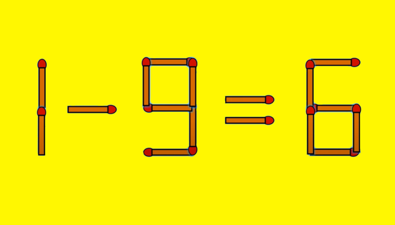 TEST IQ | 1-9=6 este greșit. Pentru a corecta egalitatea, mutați un singur chibrit