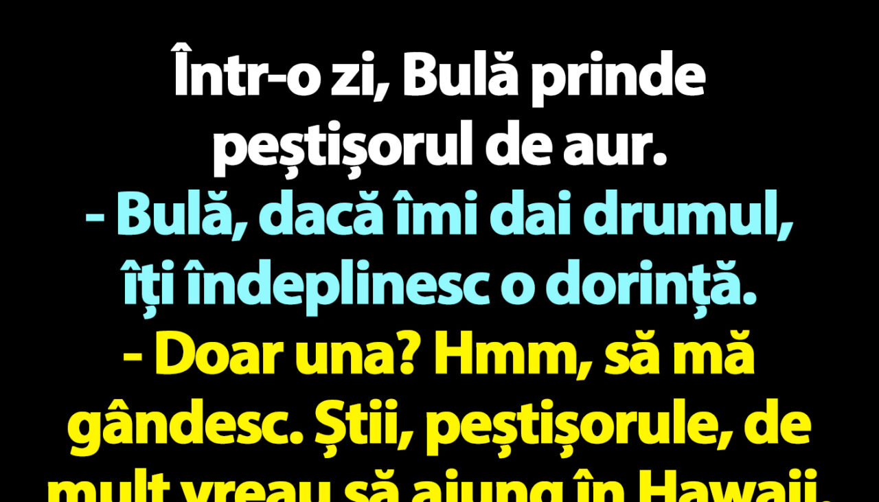 BANC | Bulă, peștișorul de aur și podul până în Hawaii