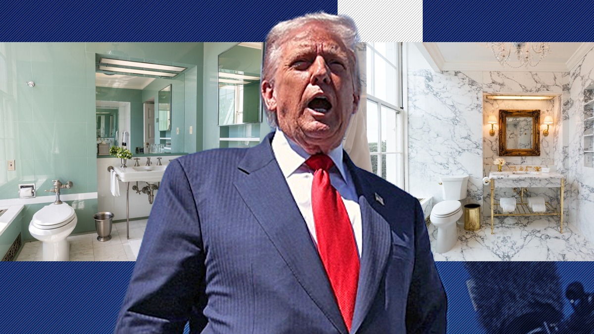 Trump renovează și toaletele Casei Albe, după ce a dărâmat zidurile. Cum arată acum baia Lincoln poleită cu aur