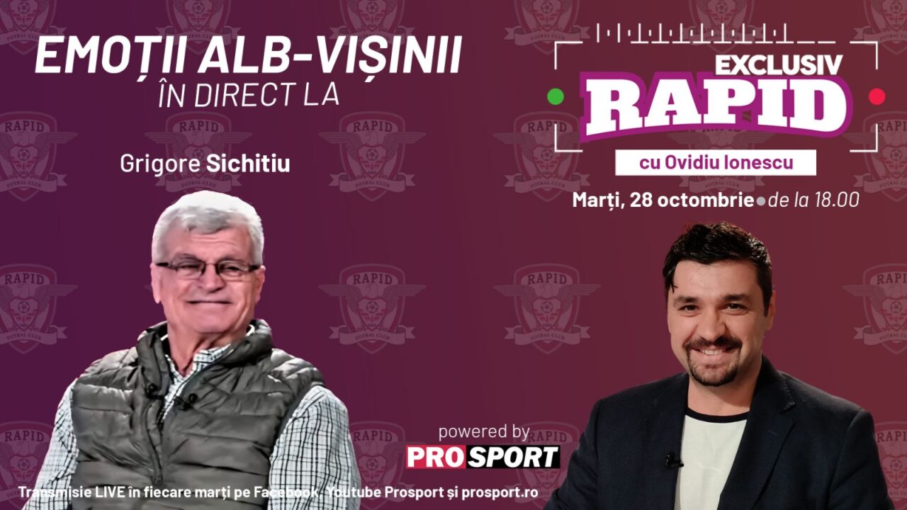 Rapid continuă parcursul excelent din acest sezon și noi vă așteptam la „EXCLUSIV RAPID”, în direct pe YouTube – ProSport, de la 18:00!