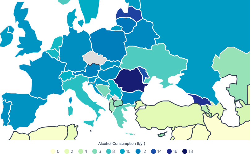 România, din nou pe primul loc la consumul de alcool în Europa