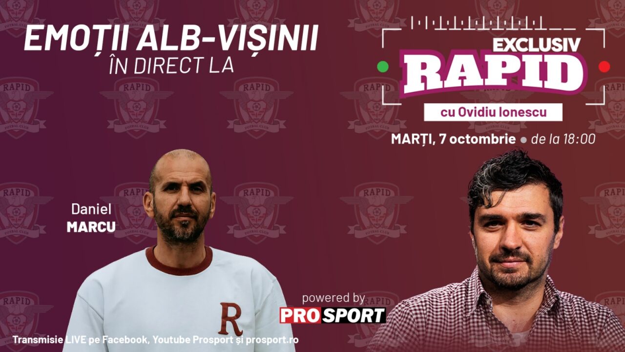 „EXCLUSIV RAPID” continuă și în pauza cauzată de meciurile echipei naționale, în direct pe YouTube – ProSport, de la ora 18:00