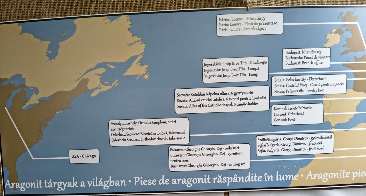 Piese de aragonit răspândite în lume