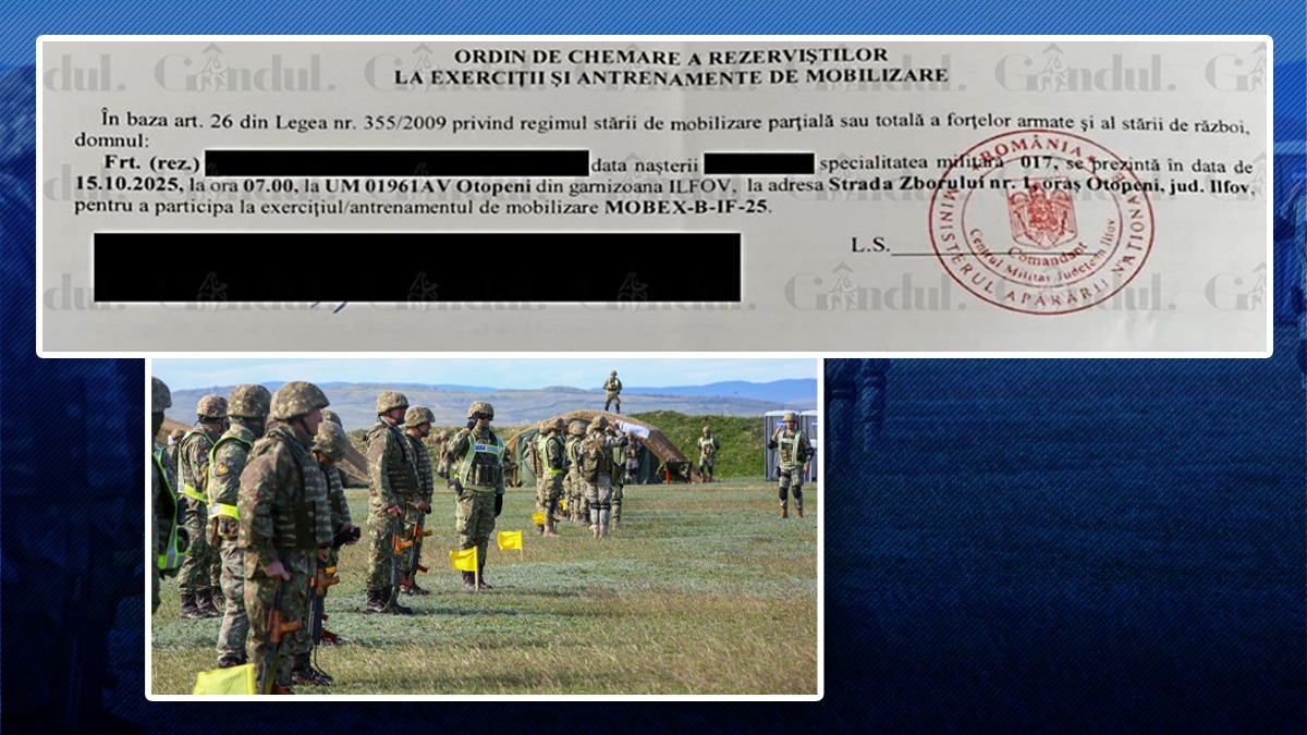 Românii au început să primească ordinul de chemare la instruire de la MApN. Gândul publică documentul primit de rezerviștii din București și Ilfov