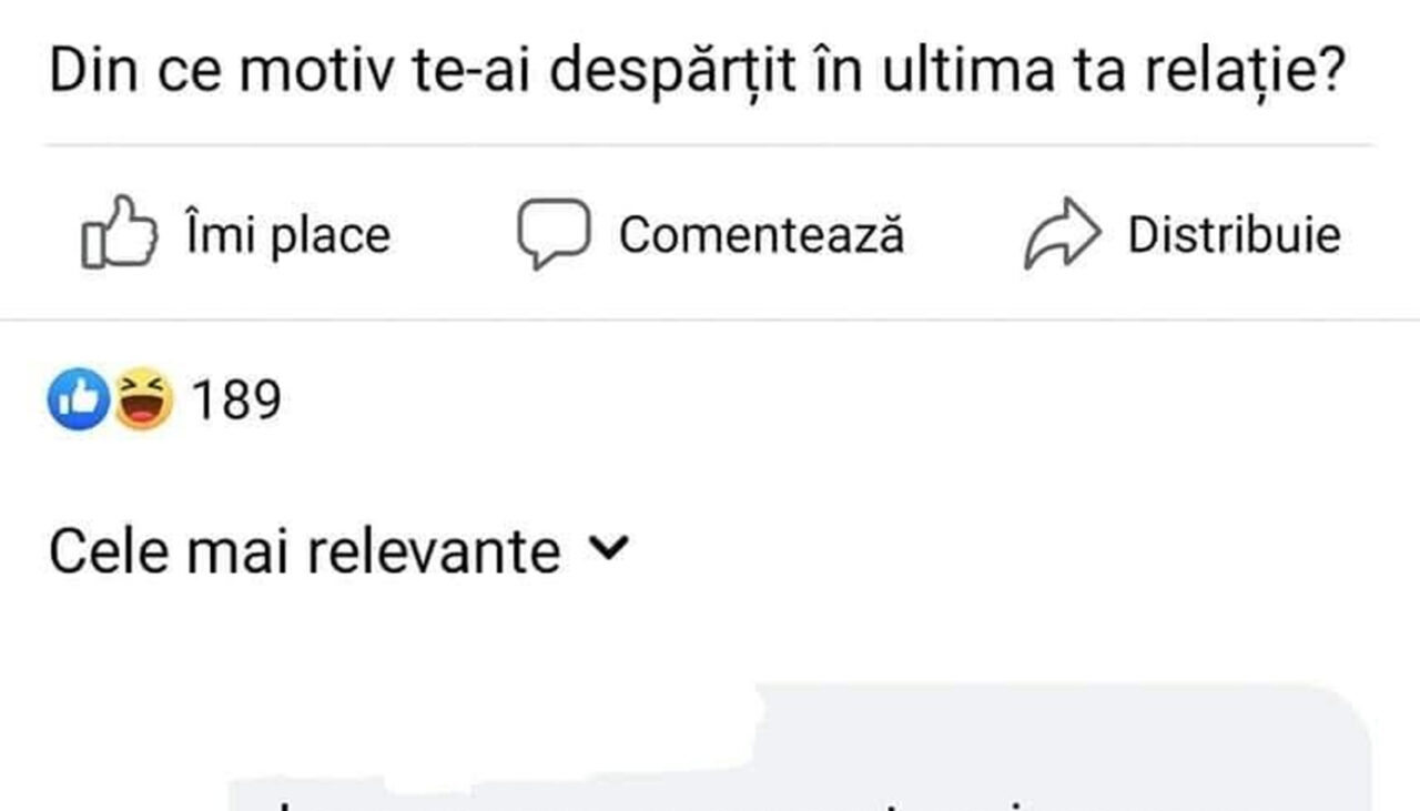 Bancul de duminică | Motiv de despărțire în 2025