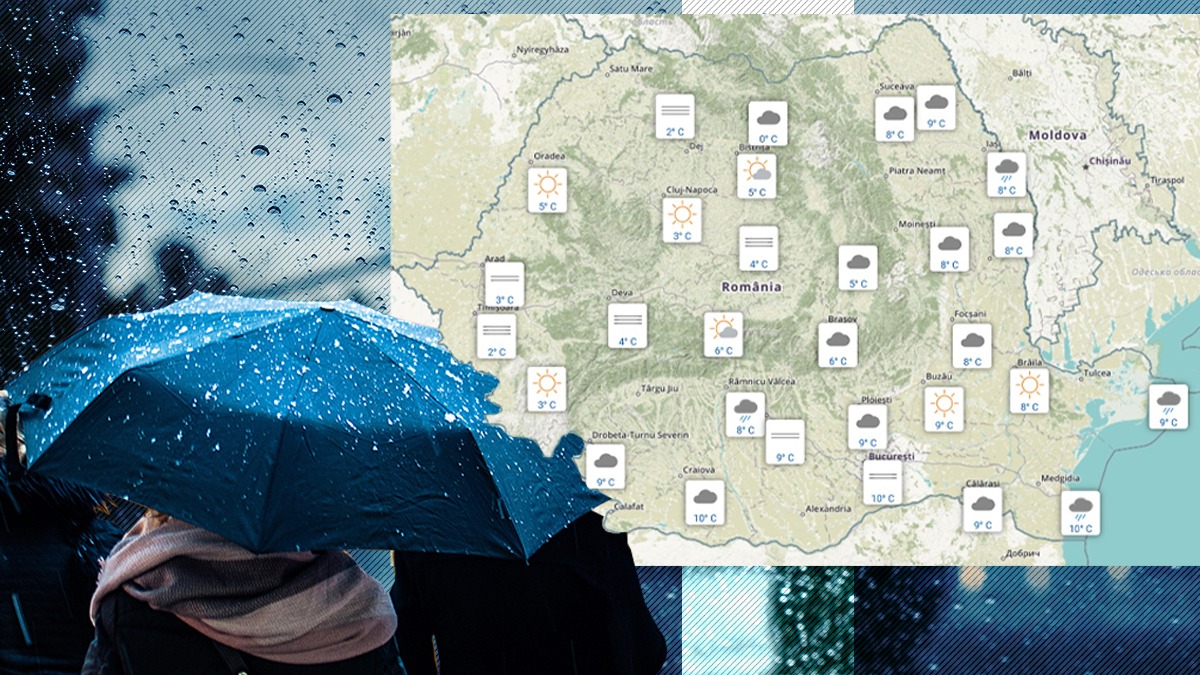 Cum va fi vremea azi. ANM anunță, pentru Gândul, că își face apariția și burnița. Unde va ploua mocănește și ce-i așteaptă pe bucureșteni