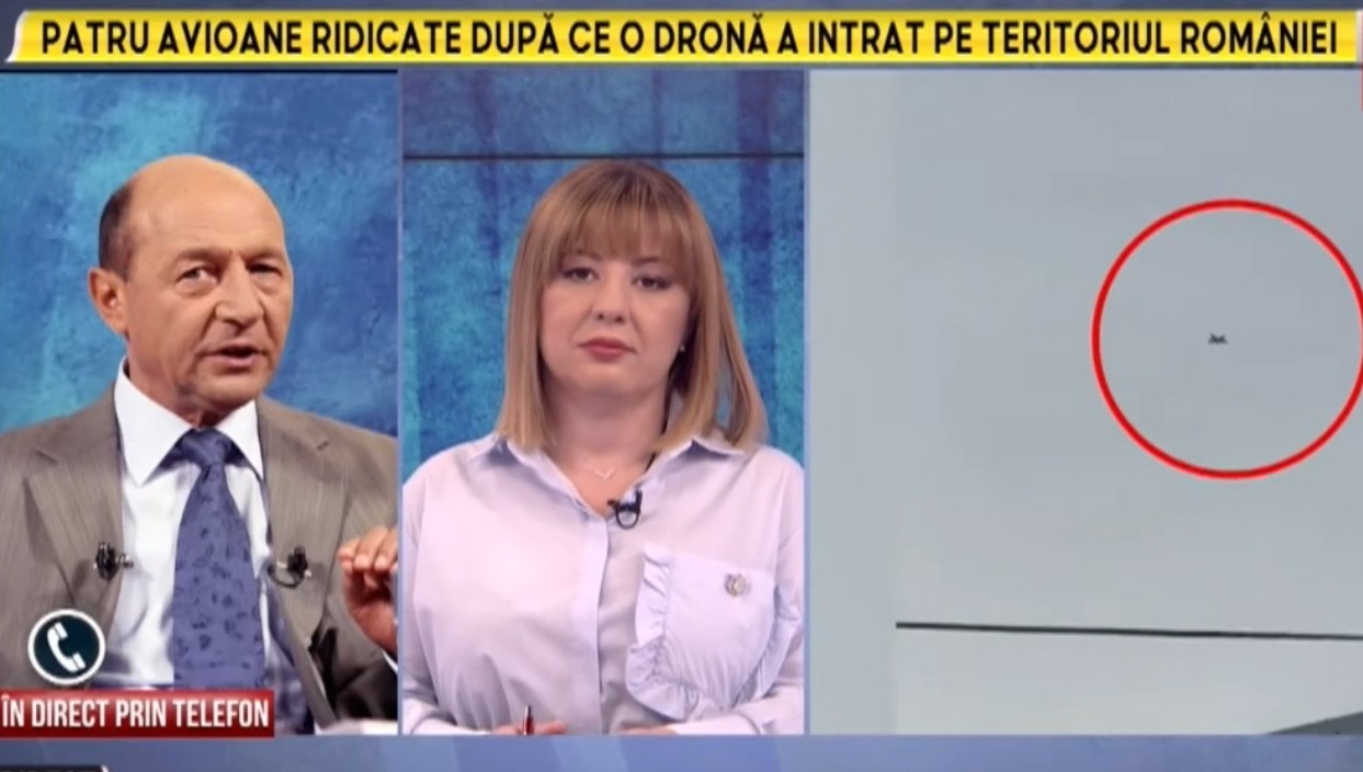 Traian Băsescu: „Drona a fost doborâtă cu plopul, în judeţul Vaslui. Mai eficient decât toate mașinile de luptă antiaeriene”