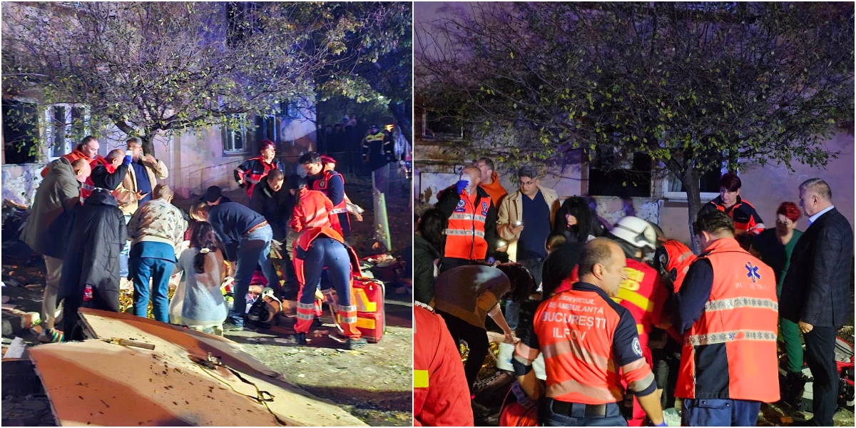Explozie într-un bloc din Buftea. Șase persoane au fost rănite. Una dintre victime are arsuri pe 50% din corp. Risc de prăbușire a clădirii