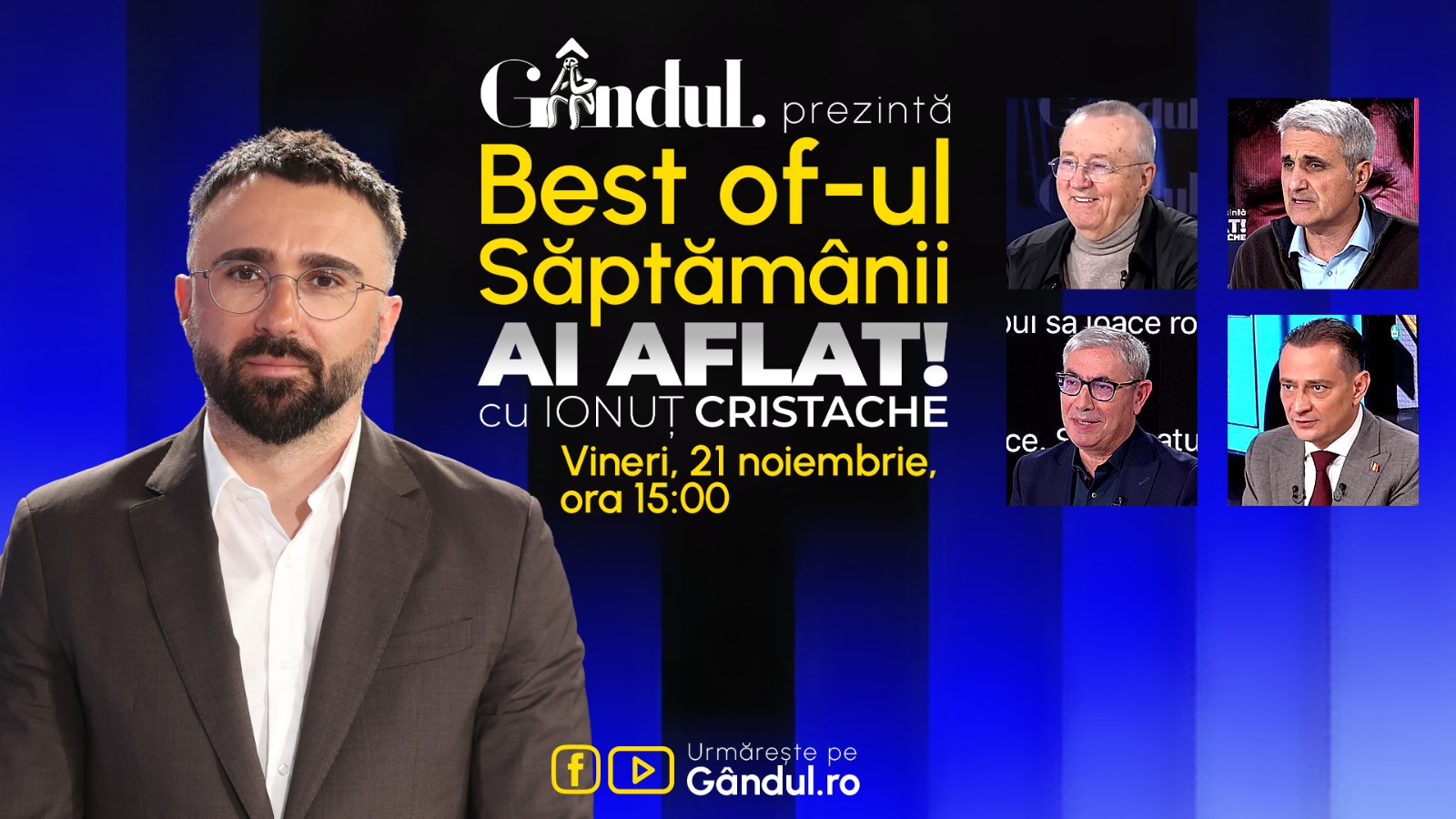 Marius Tucă Show revine pe Gândul