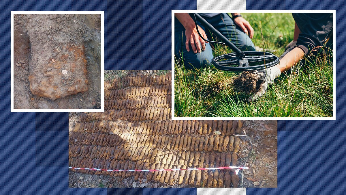 Arsenal impresionant, descoperit în Argeş. 600 de bombe cu aruncător scoase la suprafaţă de un detector de metale. De