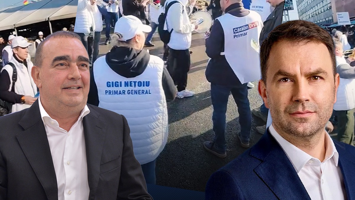 Carambol politic în Piața Obor din Capitală. Susţinătorii lui Catalin Drulă s-au intersectat cu cei ai lui Gigi Neţoiu. Într-un final, a ieşit o scenă de Emir Kusturica cu trompete, tobe şi cetăţeni dezorientaţi