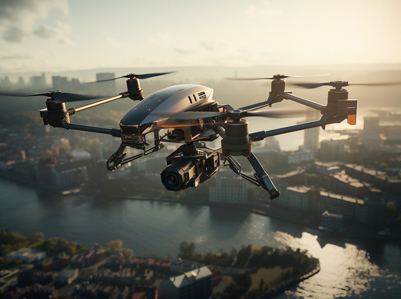 DRONĂ, deasupra aeroportului din Bremen, Germania. Traficul aerian a fost suspendat