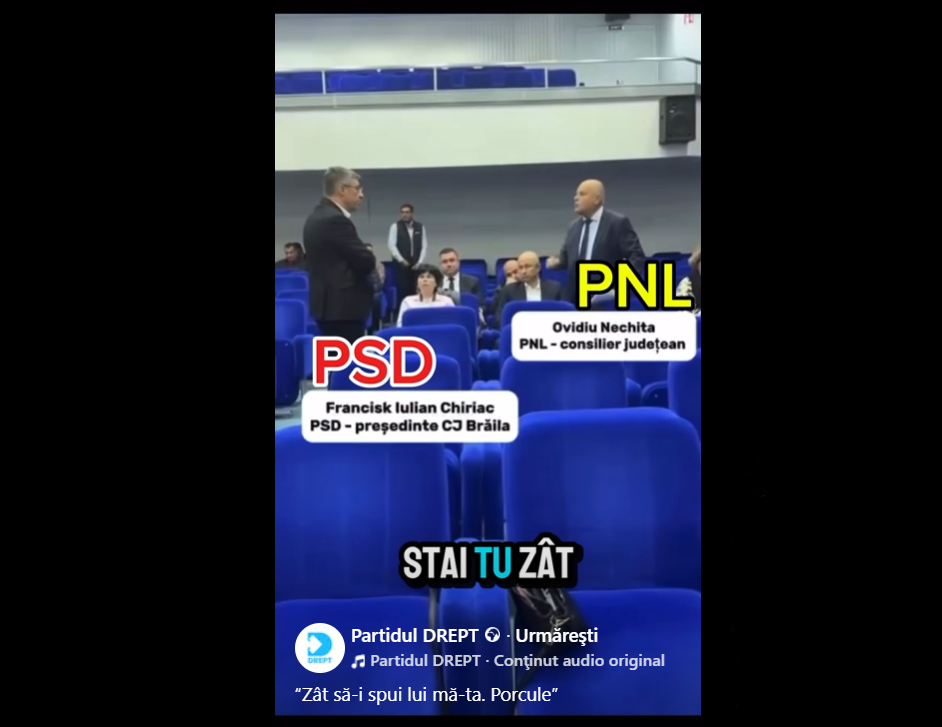 Şedinţă ca la uşa cortului, la CJ Brăila. Consilier PNL către şeful consiliului judeţean: „Nu ţi-e ruşine să-mi spui, tu, mie, ‹zât!›, porcule?”