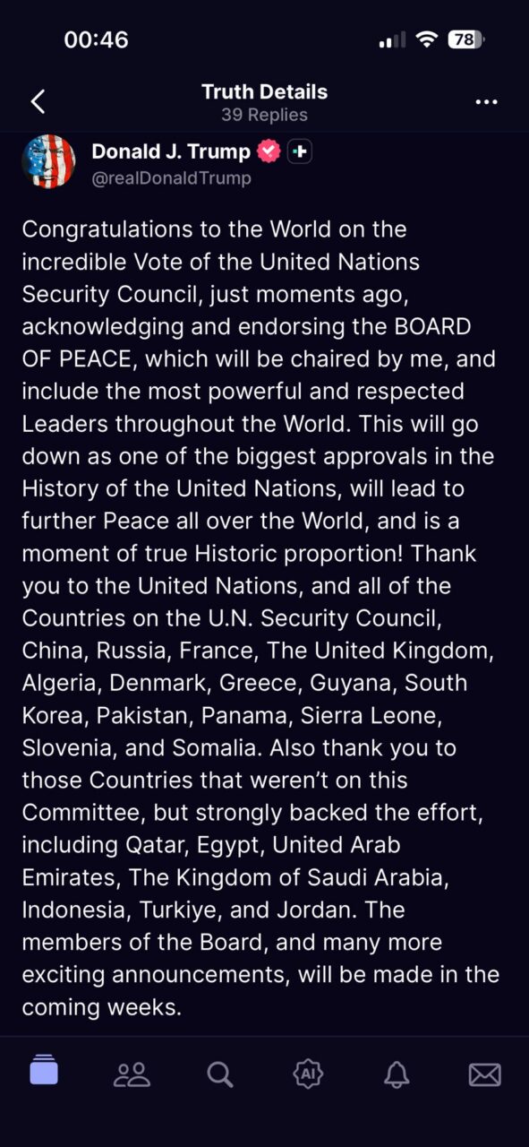 „Felicitări întregii lumi, este un moment istoric” ”, transmite Trump, după victoria la ONU pe Gaza. Consiliul a adoptat planul de pace al SUA pe stabilizarea enclavei. Ce rol va avea Trump