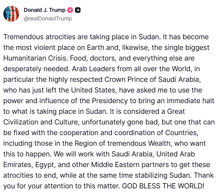 Trump vrea să mai bifeze un acord de pace. Care sunt mizele războiului din Sudan, susținut de prietenii bogați ai președintelui SUA