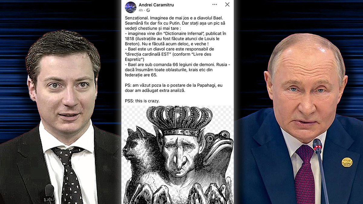 Caramitru, delir pe Facebook. Postează o imagine cu diavolul Bael din secolul 19 și găsește asemănări: „Seamănă fix, dar fix, cu Putin. Bael avea sub comandă 66 de legiuni, Rusia are 65 de oblasturi”