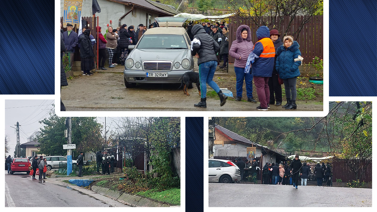 Imagini de la înmormântarea femeii din Teleorman, ucisă de fostul soț. Primarul comunei: „Îi cunoșteam, erau niște apropiați ai mei”