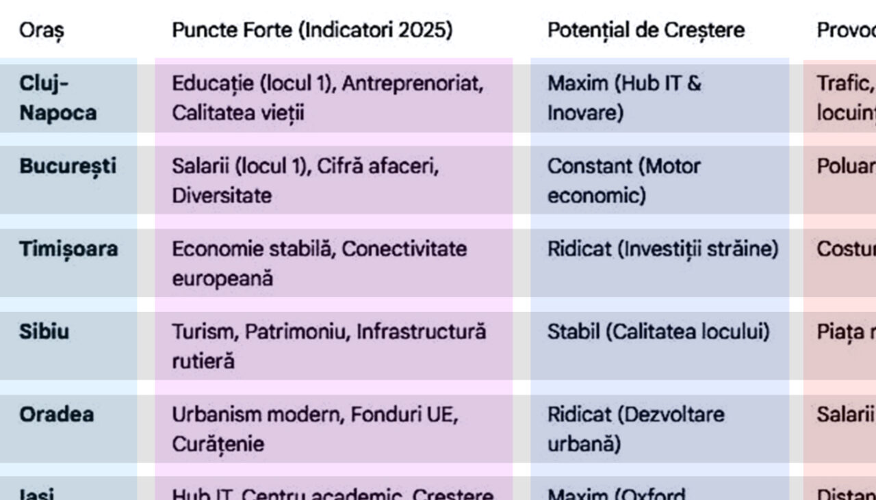 TOP 10: Cele mai bune orașe din România în care să trăiești în 2026. Aceste localități vor înflori anul viitor