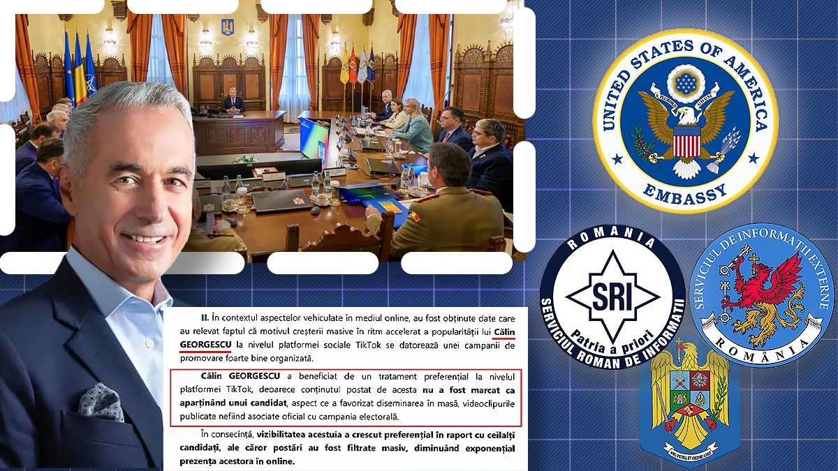 4 decembrie. După declasificarea documentelor CSAT, toate „tunurile” sunt puse pe Georgescu. SRI, SIE și MAI, informații despre o campanie controversată pe TikTok, iar din scenariu nu lipsește Rusia. Declarația transmisă de Ambasada SUA în România
