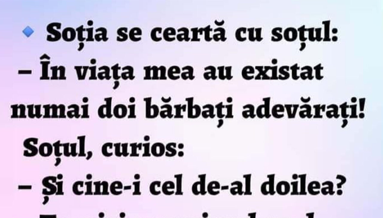 Bancul de miercuri | Nevasta și „cei doi bărbați adevărați”