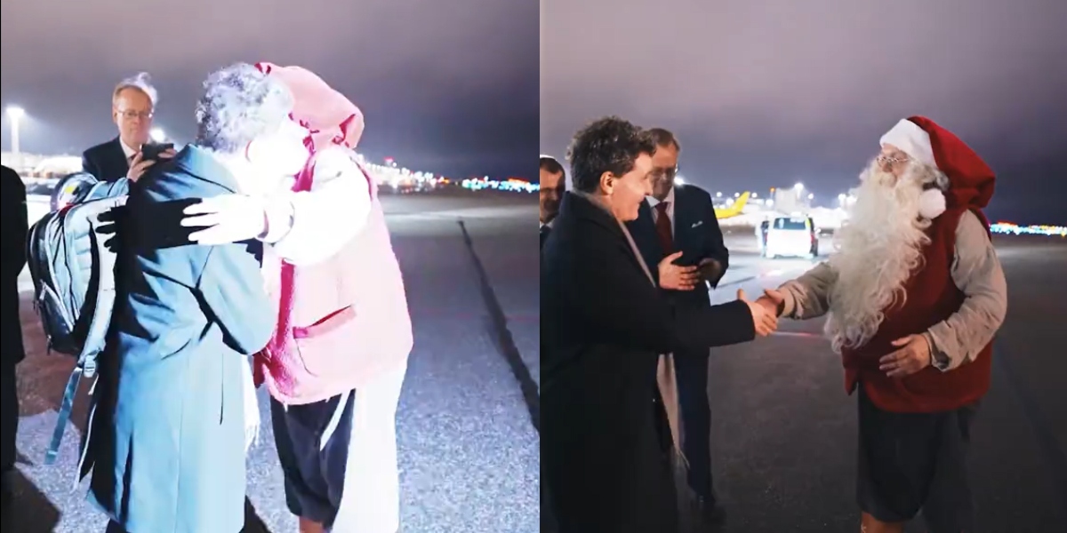 Nicușor Dan s-a bucurat ca un copil, atunci când a fost întâmpinat de Moș Crăciun în Finlanda