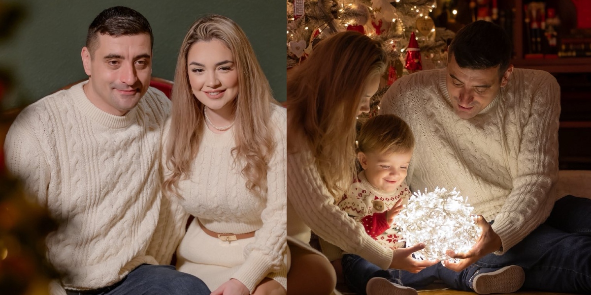 George Simion, ședință foto cu familia de Sărbători. Cum s-a pozat liderul AUR alături de soție și fiul său