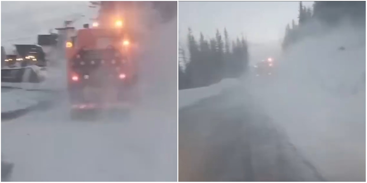 Avertisment pentru șoferi: risc de accident pe drumul național dintre Novaci și Rânca, din cauza viscolului